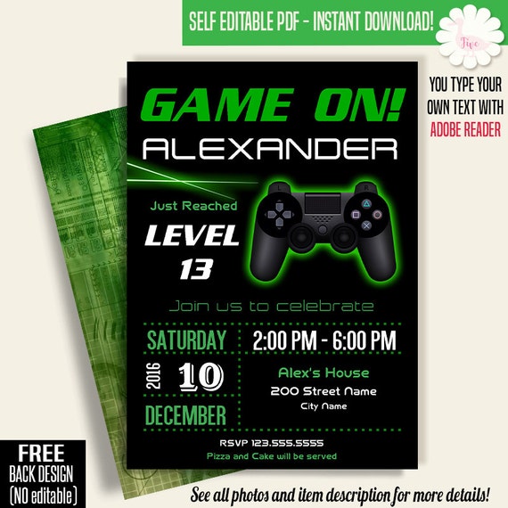 game-on-invitation-video-game-party-invitation-gaming