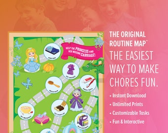 Princess Routine Map / A Better Chore Chart / Instant Download