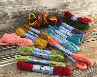 17+ Penelope Wool Crewel Yarn Skeins Plus 6 Skeins Bundle WM Briggs & Co. Made in Britain