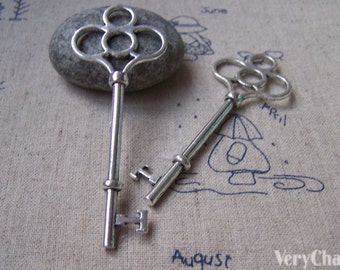 6 pcs of Antique Silver Key Pendants Charms 28x75mm A1237
