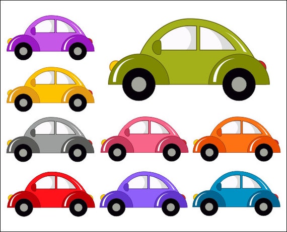 Cute Cars Digital Clip Art Funny Cars Clipart Instant