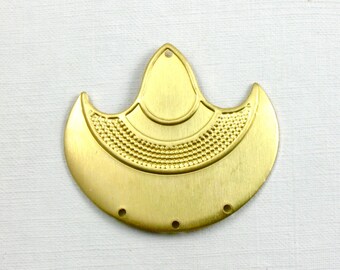 6 gold TRIBAL jewelry pendants or earring charms brass . 39mm x 35mm (S57b). Please read description