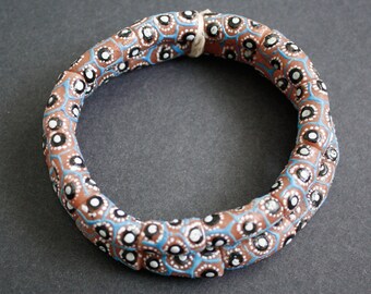 Pretty African Tubes Beads, Handmade Recycled Glass from Ghana's Krobo, 20-25 mm, One Strand of 11