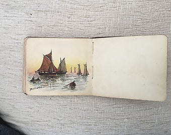 Beautiful Vintage Autograph Album - complete with dedications, drawings and watercolour paintings