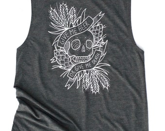 Give Me Beer or Give Me Death - Muscle tank - Dark Grey