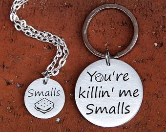 90's baby, 90's nostalgia, You're killin me smalls, Smalls, The sandlot, pulp culture, key chain set, necklace set, growing up in the 90's