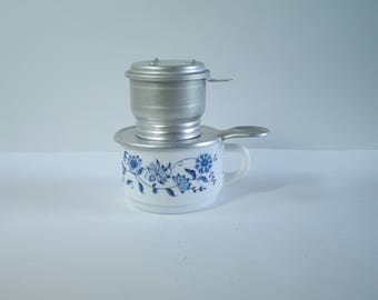 Individual drip coffee maker for 1 cup aluminum Retro filter coffee maker vintage Made in France