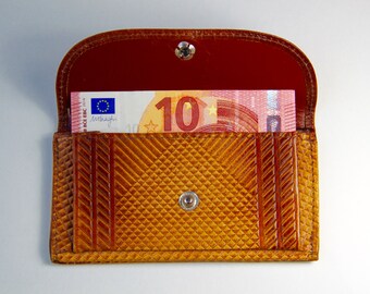Original Vintage Soviet Brown Leather Purse from Latvia (Riga) - 1985 - Made in USSR