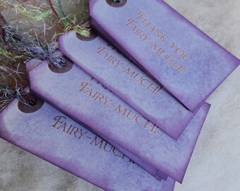 Thank You Gift Tag Small Fairytale Gift Tags, Bag Tag or Box Label, Thank You Fairy Much Birthday Wedding Party Thank You