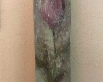 Acrylic Painting, Original Art, Abstract Tulip, Floral painting, Abstract flower, Garden Art, Accent Art, Wall Decor