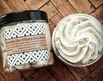 Naturally Shea Whipped Body Butter! No Chemicals, Preservatives, Parabens or Fillers! Vegan Friendly! Unscented or with Lavender E/Oil!
