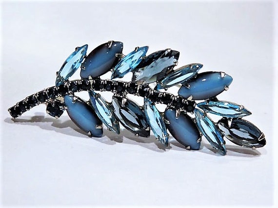 Blue Rhinestone Brooch