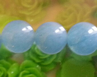 5 beads of blue sponge quartz with 10mm hole 1 mm