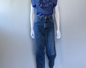 Vintage 70s Blue and White Stripe Shirt