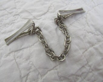 Vintage Sweater Clip Sweater Guard Silver Tone Metal
