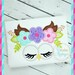 Owl Face Flower Crown Digital Machine Embroidery Applique Design 4 SIZES, owl applique, owl embroidery, owl applique, owl embroidery