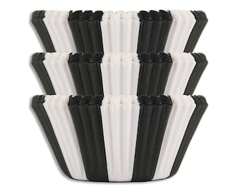 Black Circus Stripe Baking Cups - balck stiped cupcake liners, cupcake papers