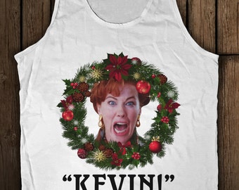 Home Alone Funny Christmas Graphic Tank Top T-Shirt Kevin! Macaulay Culkin