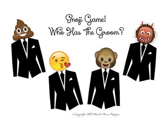 Emoji Who Has the Groom Game - Instant Printable - Download - PDF - Fun Unique Games Bridal Shower DIY PDF Wedding