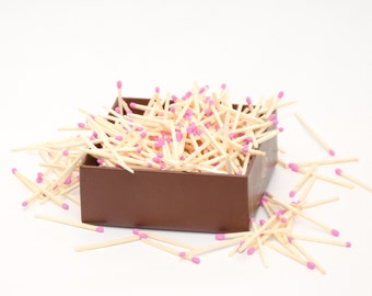 Pink tip wooden matches for wedding, matchhouse making, matchbox filling, crafts