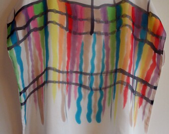 Silk blouse hand painted. Wedding blouse. Wedding silk top- Silk handpainted - Scarves for her. Silk scarf