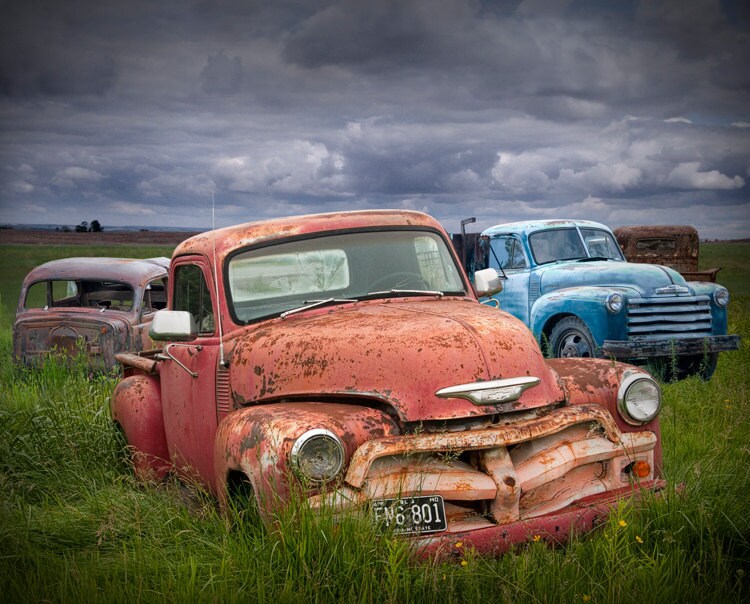 Old Vintage Car Bodies in an Automobile Junk Yard A Fine Art