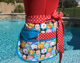 Sassy Teacher Apron, Half Apron with 6-8 pockets, Plus Sizes, Great for Vendors, Gardening, Utility, Crafts,Teacher Gifts, Back to School