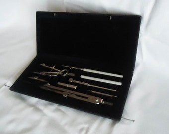 Vintage Drafting Set Kinex 309 - Vintage Compasses - Vintage Compasses in Case- Architectural Drafting Tools - Vintage Drafting Tools