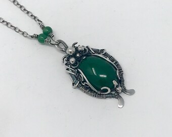 Fine Silver Jade pendant