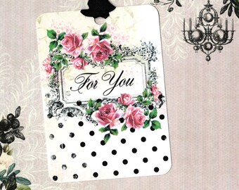 Gift Tags, Roses, Vintage Style, For You, Elegant, Party Favors