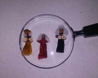 Tiny micro miniature dollhouse voodoo dolls set of 3