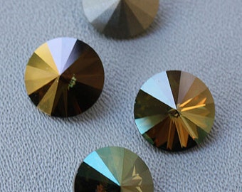 CRYSTAL VERDE: Swarovski Elements Article #1122 14mm Rivoli Rhinestone (4)
