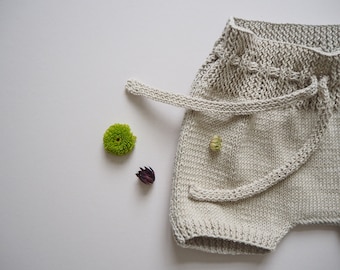 Hand-knitted shorts - 100% cotton - 0/6m to 2/3y