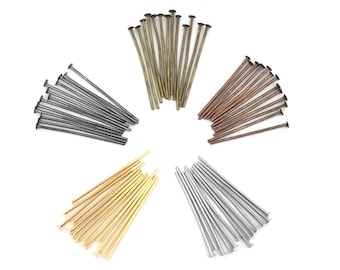 20mm Head Pin, Copper pin, DIY Jewelry, Jewelry Findings, Beading Supplies, Wholesale, Gauge 21, 0.7mm, RN