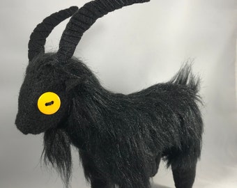 Black Phillip Plush from The Witch | Handmade Gift | MADE TO ORDER | Horror | Goat | Witch | Goth