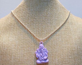 Purple ganesh elephant charm necklace jewelry