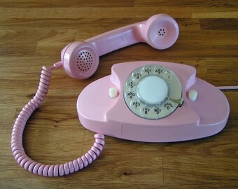 Pink PRINCESS Phone Working Retro Rotary Dial Telephone Desk Phone