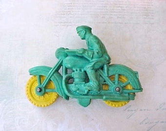 1953 Auburn Rubber Small Motor Cop Motorcycle Toy