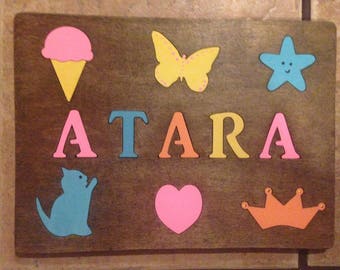Custom Childs NAME PUZZLES - 1st Birthday gift, baby shower, Wooden toddler girls birthday, one / two year old little boys present