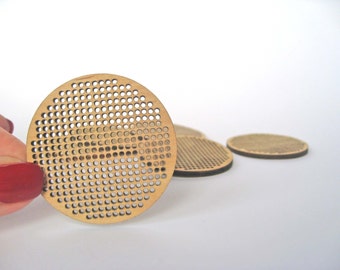 Set of 3, Cross Stitch Pendant, Circle 50 mm, Cross Stitch Blank, Plywood Blank, Pendant, Earring, Brooch, Necklace, Laser Cut