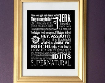 Supernatural Quotes 8x10 Print