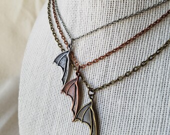 Bat Wing Pendant Necklace