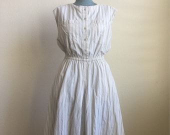 Vintage Banana Republic elastic waist striped dress