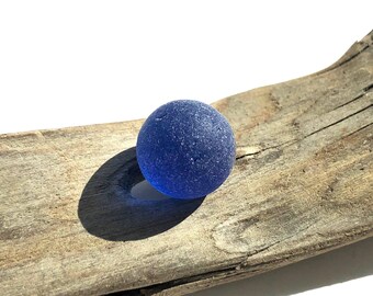Blue Genuine Sea Glass Marble - Cobalt Blue Beach Glass Marble - Jewelry Supplies - Pendant - Sea Glass Marble// LN5