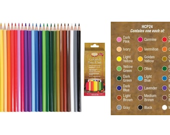 24 piece COLORED PENCIL Artist Set Pre-sharpened Coloring Pencils Drawing Art Supplies Alvin Heritage