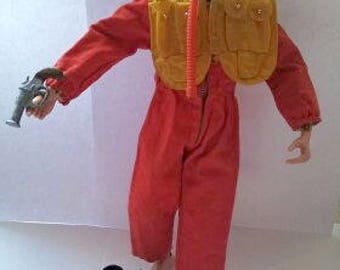 Vintage GI Joe Action Fighter Pilot with Mae West Vest and Accessories