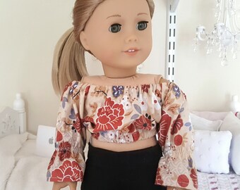 18 inch doll floral peasant blouse