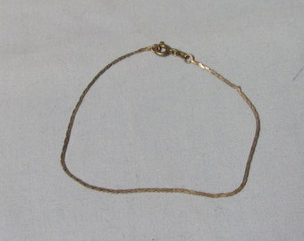 Sterling Silver Chain Bracelet Fine Chain Marked 925 7.5" Long