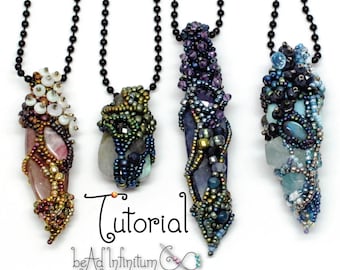 TUTORIAL Fairy Chrysalis Beaded Pendant made with Freeform Peyote and Right Angle Weave RAW