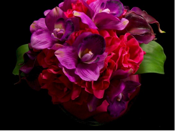 Bridal Purple and Fuchsia Passion Bouquet
